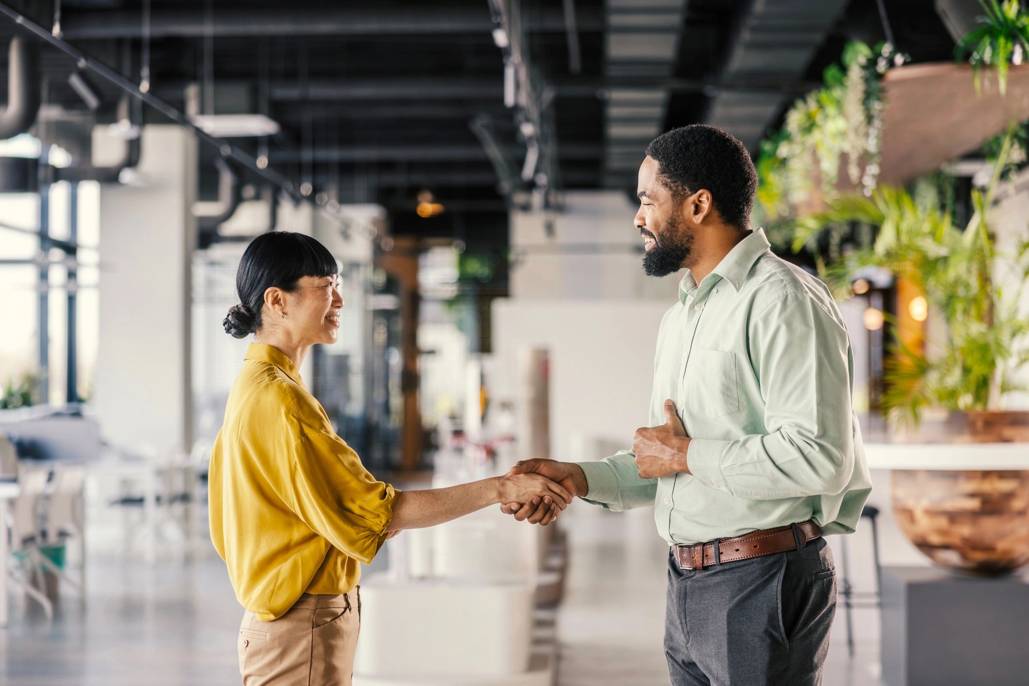 Business handshake closing a deal